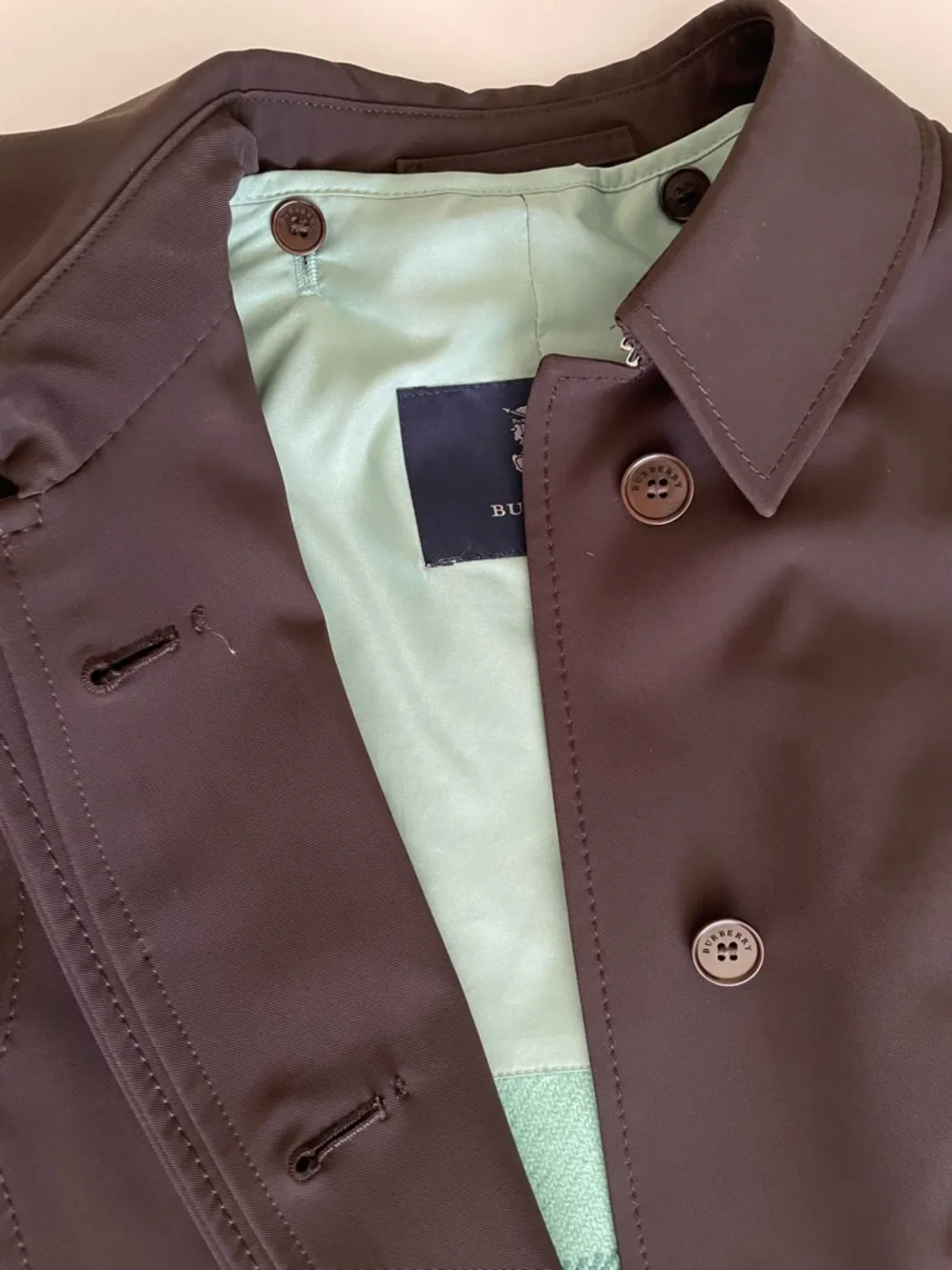 Burberry London Dark Brown Single-Breasted Car Coat - Picture 6 of 14